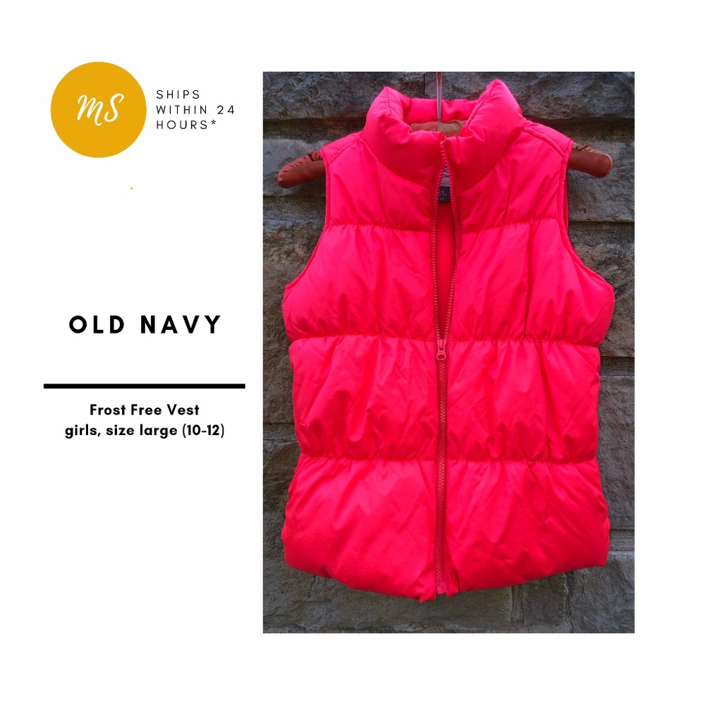 Old Navy Puffer Frost Free Vest Pink (Girls)